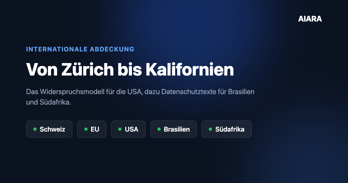 Beyond Switzerland: Aiara now covers the USA, Brazil and South Africa